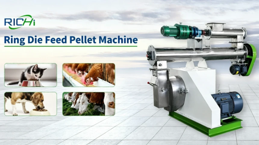 richi ring die feed pellet machine operation video