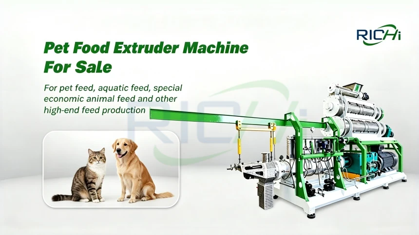 pet food extruder machine working video